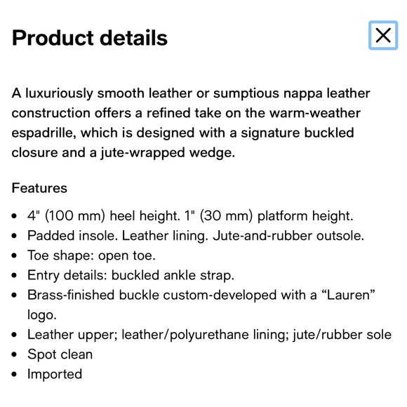 Lauren Ralph Lauren Brown Leather Wedge Sandals - Picture 8 of 8